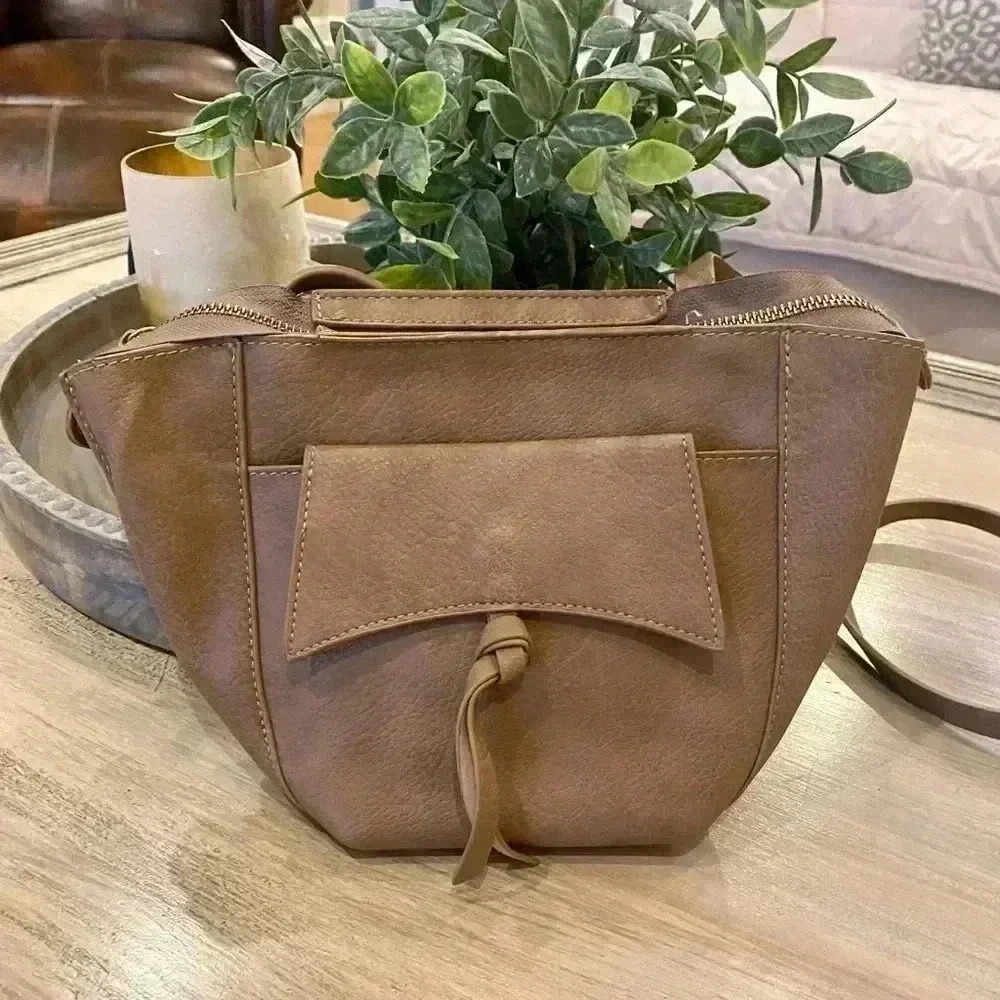 Celeste Anthropologie crossbody beige purse